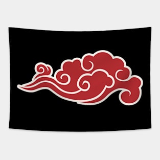 Japanese Red Cloud Artwork, Otaku Tapestry