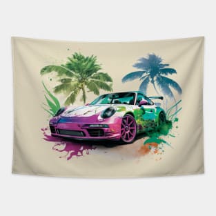 Tropical Sports Car Tapestry