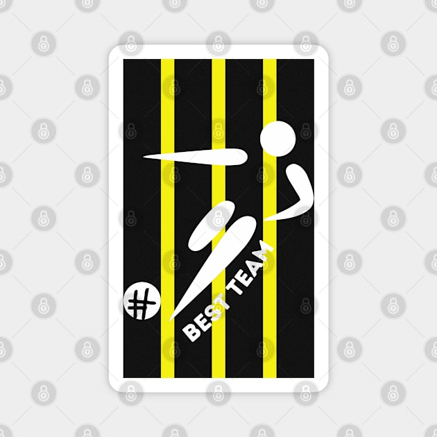 Yellow Black BEST TEAM - Football Player Magnet by O.M design