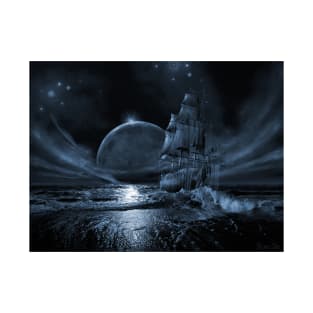 Ghost ship series: Full moon rising T-Shirt