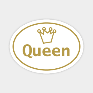 Gold Queen and Crown  Oval Magnet