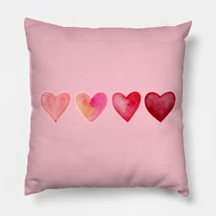 Watercolor Hearts Pillow