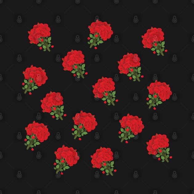 Seamless red Rose flower Design for who loves Red Roses by ArtoBagsPlus