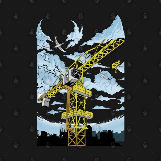 Tower Crane in Sky by damnoverload