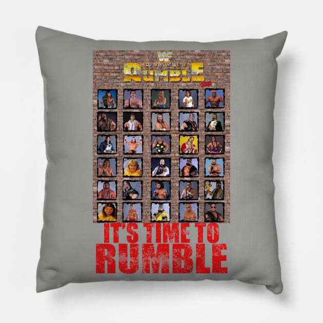 It's Time to Rumble (In 1990)! Pillow by Meat Beat