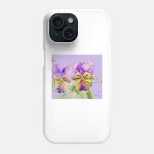 Viola Watercolor Purple Flower Phone Case