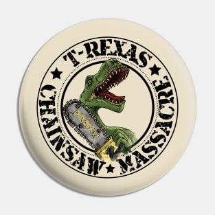 T-rex, T-rexas chainsaw massacre, dinosaur horror Pin