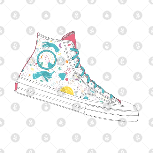 Space Converse Illustration White &amp; pastel colour by MickeyEdwards