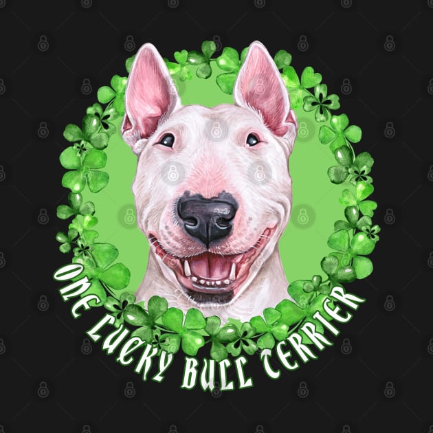 One Lucky Bull Terrier Funny St. Patrick Dog by Sniffist Gang