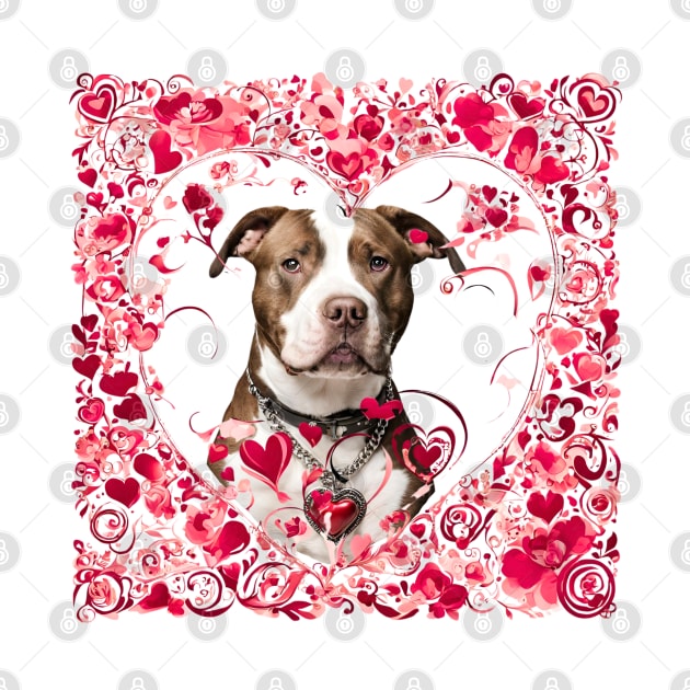 Pitbull Be Mine Valentine by Doodle and Things