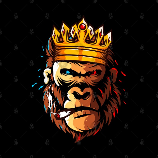 gorilla head crown smoking by Mako Design 