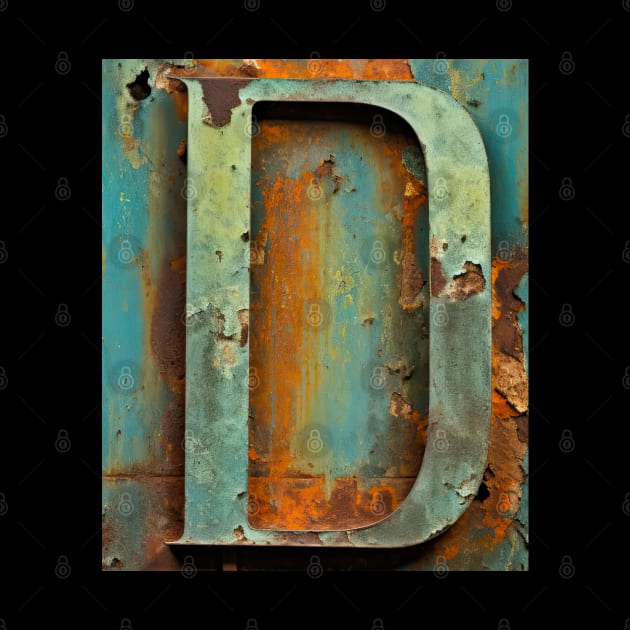 Rusty Letter "D" Monogram D initial by Mind Your Tee