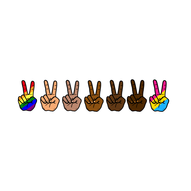 V Sign Gay Rainbow LGBTQ Pansexual by Nalidsa