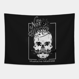 Hipster tshirt, Mustache madness shirt Tapestry