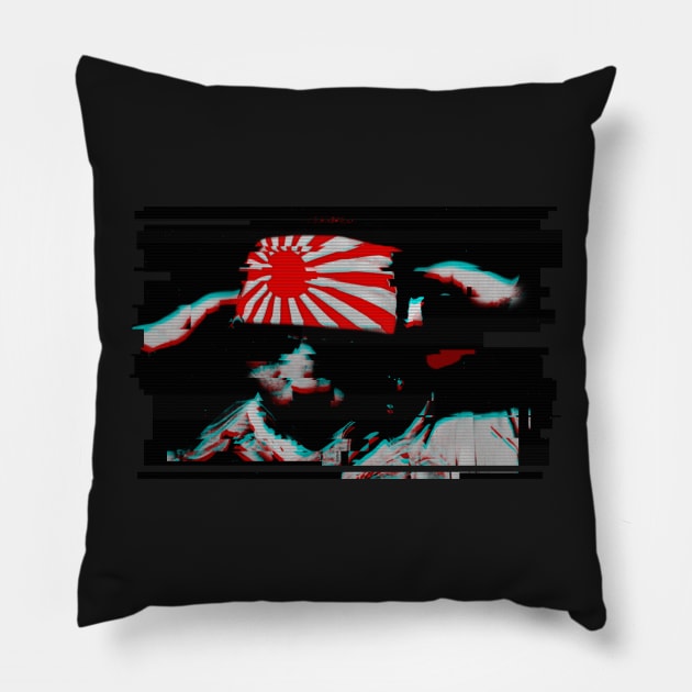 Glicht art Japanese Kamikaze pilot Pillow by Quentin1984