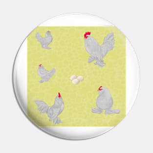 Lavender Belgian D'Uccle Pattern Yellow Pin