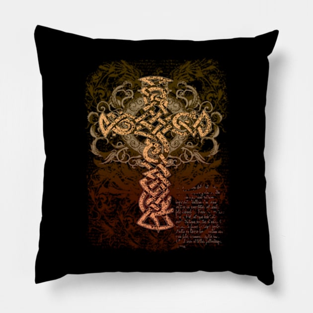 Celtic Cross Pillow by bulletstudios