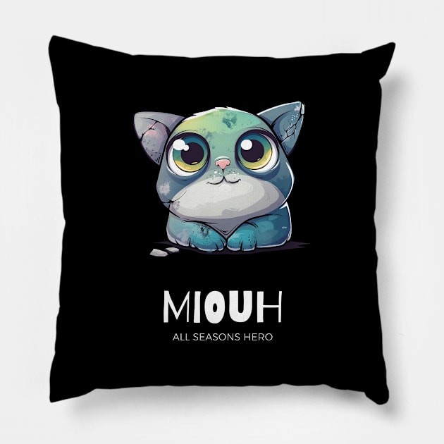 Funny outfit for lovers, cat, gift "MIOUH" Pillow by Adam Brooq