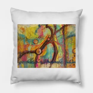 Trying to Forget Pastel Abstract Painting Pillow