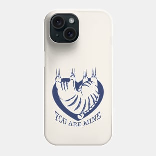 You Are Mine Cat Valentines Day B&W Phone Case