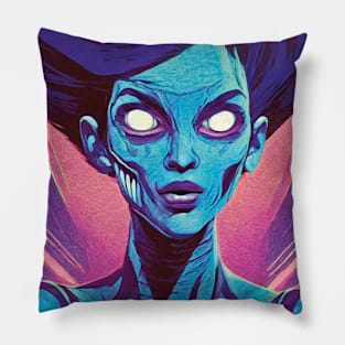 Blue Woman Superhero Pillow