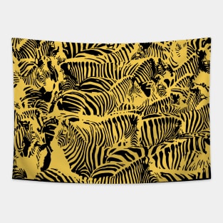 Gold Zebras Pattern Tapestry