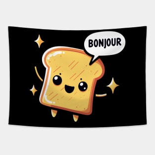 Kawaii bread toast - bonjour Tapestry