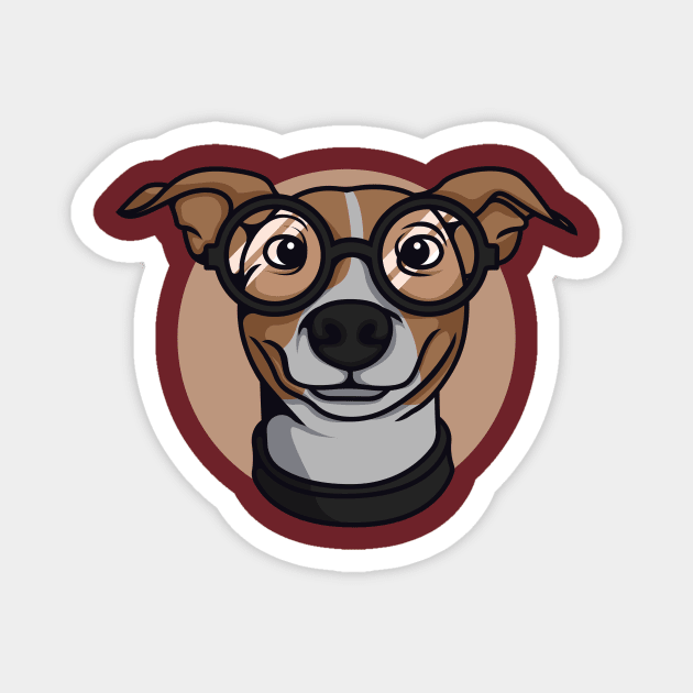 Cute dog with glasses Magnet by AdriaStore1