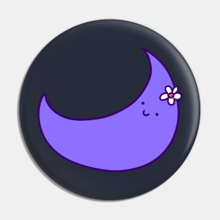 Purple Flower Moon Pin