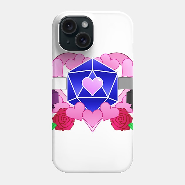 DiceHeart - Ace Banner, Dark Blue Dice Phone Case by talenlee