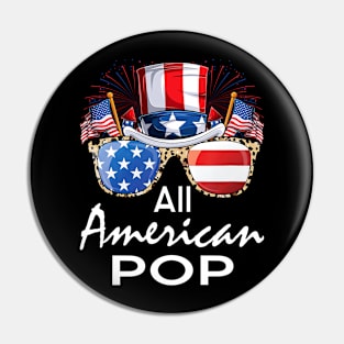 All American Pop 4th of July USA America Flag Sunglasses Pin