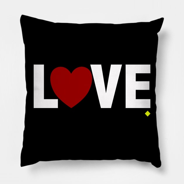 LOVE HEART WHITE H. Pillow by AddOnDesign