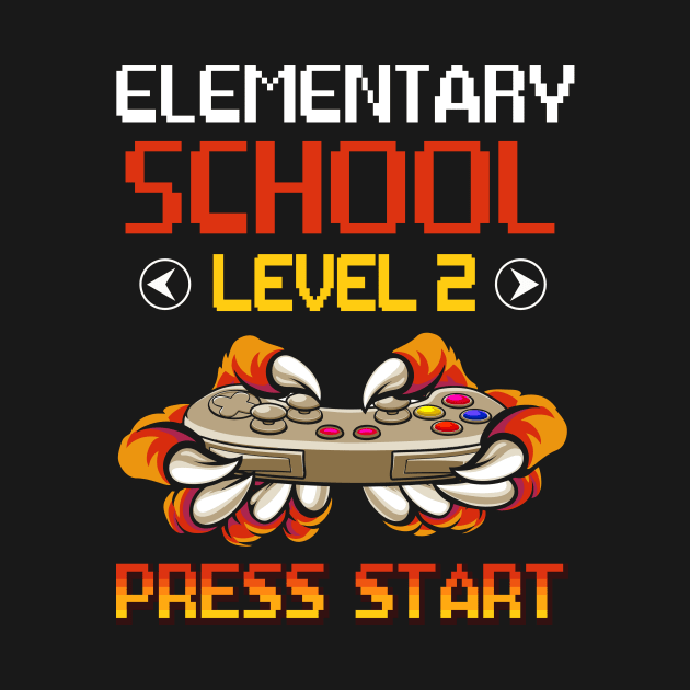 Elementary School Level 2 Press Start Back To School by folidelarts