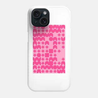 Girly Pinkish Geometric Pattern - Flowers & Stars #6 Phone Case