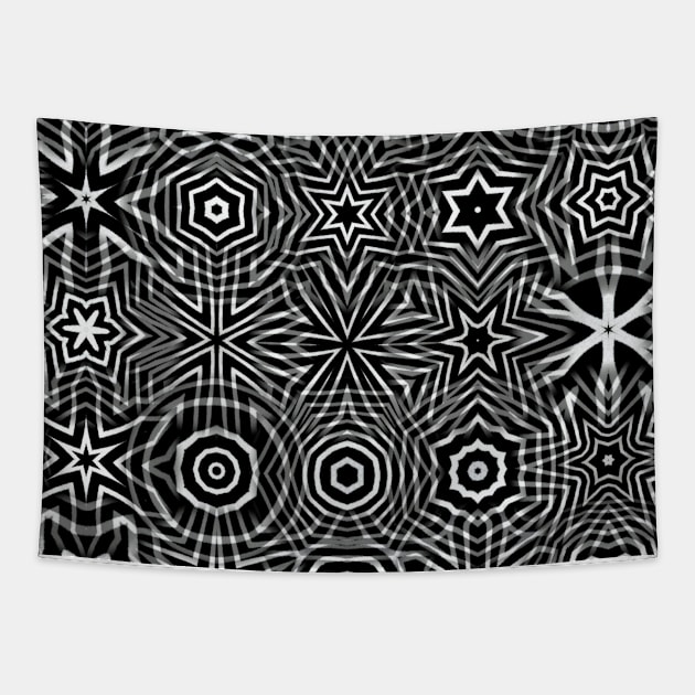 Animal Print Snowflake Zebra Stripes Tapestry by Moon Art