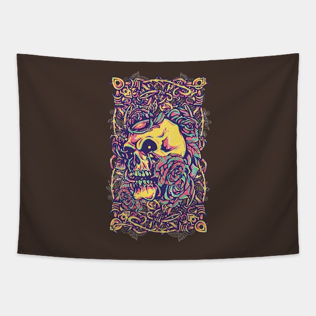 Wired Skull Tapestry by Verboten