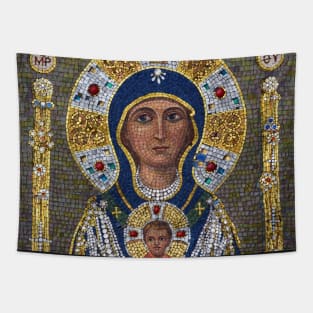 Virgin Mary Glass Mosaic Tapestry