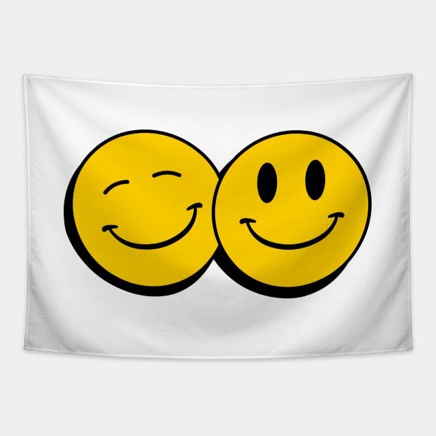 Two happy faces Tapestry by My Happy-Design