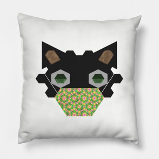 Black Cat Wearing Celebrating Spring - #1 Mask Pillow