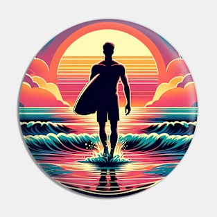 Sunset Surfer's Stride Pin