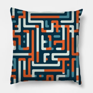 Maze of Dreams: Pastel Labyrinth Journey Pillow