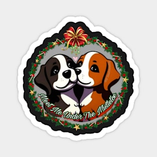 Puppy Mistletoe Kiss Magnet