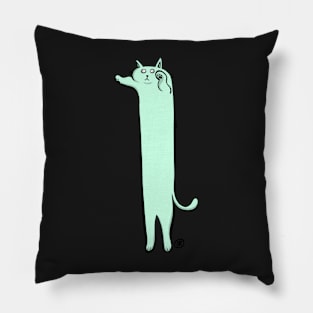 Cat looking Green Pillow