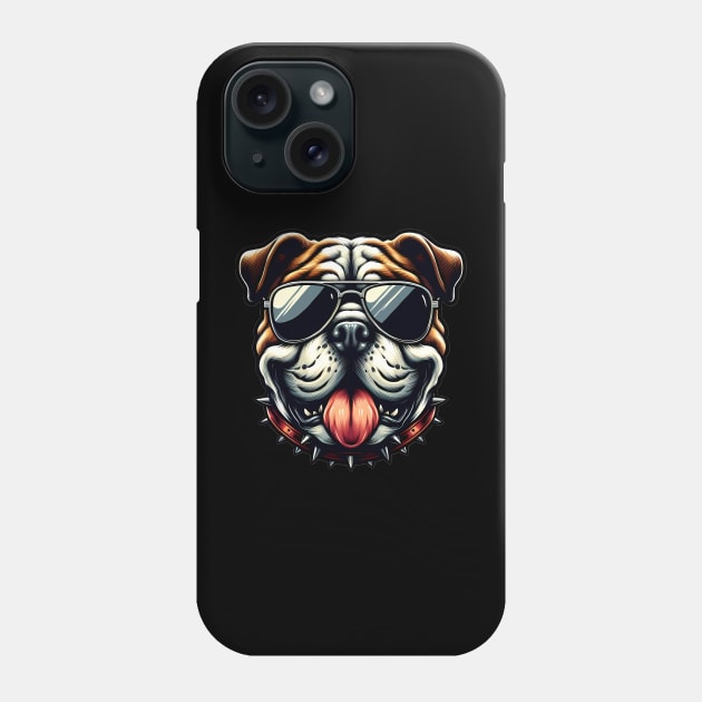 Funny English Bulldog with Sunglasses Phone Case by CreativeSparkzz