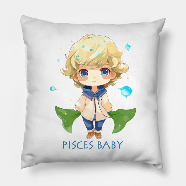 Pisces Baby 4 Pillow by JessCrafts