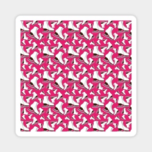 Figure Skates on Magenta Background Design Magnet