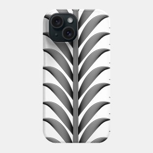 Linear Olive branch in black and white pattern Phone Case