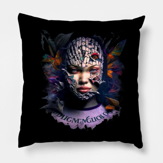 Chic Chill: The Balaclava Mask T-Shirt Pillow by Phantom Troupe