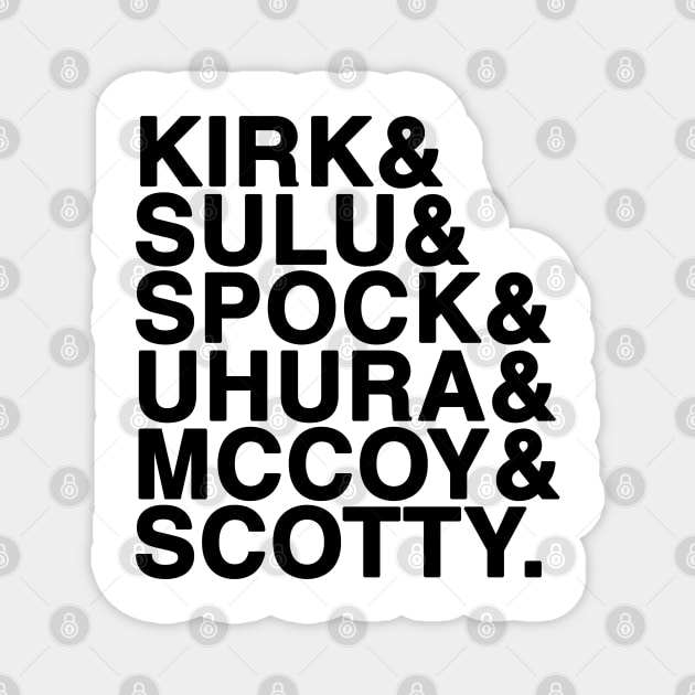 STAR TREK NAMES (BLACK) Magnet by finnyproductions