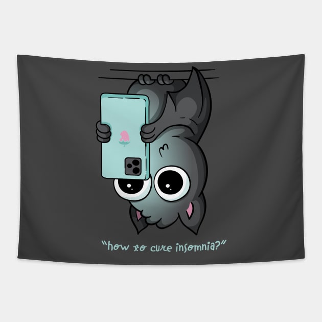 How to Cure Insomnia Bat Tapestry by zawitees